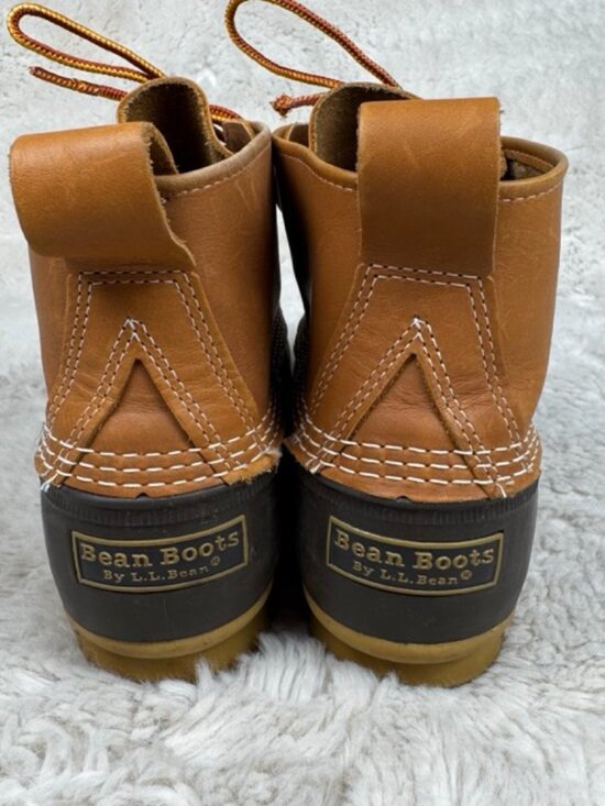 L.L. Bean Men\'s Duck Boots Brown Leather Rubber Made in USA Maine Size 10 M main image 8